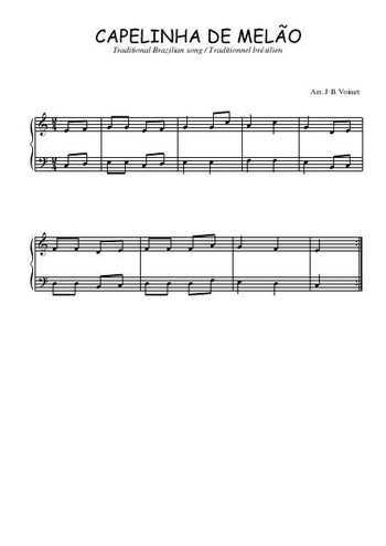 Téléchargez l'arrangement pour piano de la partition de Capelinha de melão en PDF